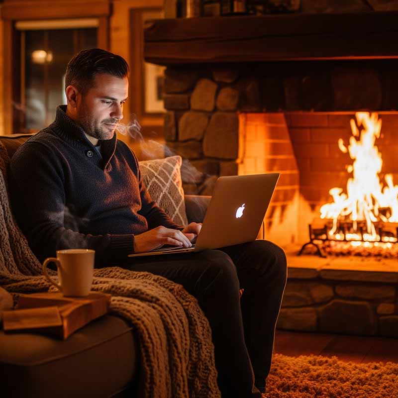 Mann mit Mac Book